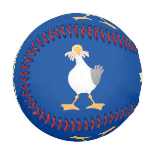 Balle De Baseball Mouette drôle avec frites dessin animé