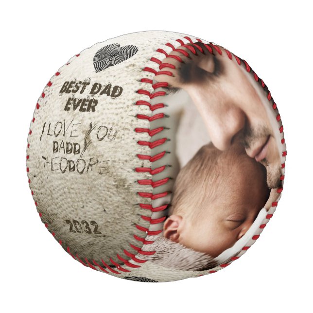 Balle De Baseball Noël Nouveau papa Meilleur papa Jamais do-it-yours (Angle)