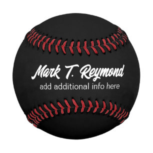 Balle De Baseball Nom de script moderne en noir