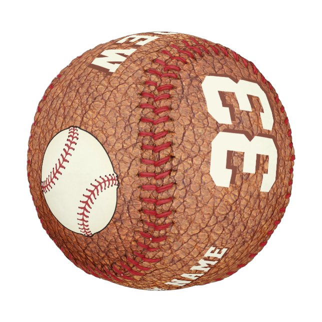 Balle De Baseball Nom du lecteur d'impression en cuir Numéro d'équip (Angle)