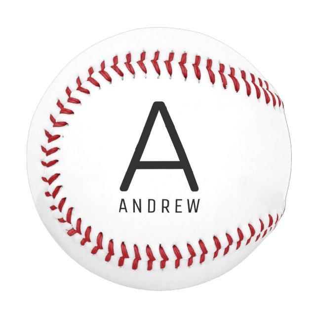 Balle De Baseball Nom du monogramme personnalisé initial (Devant Gauche)