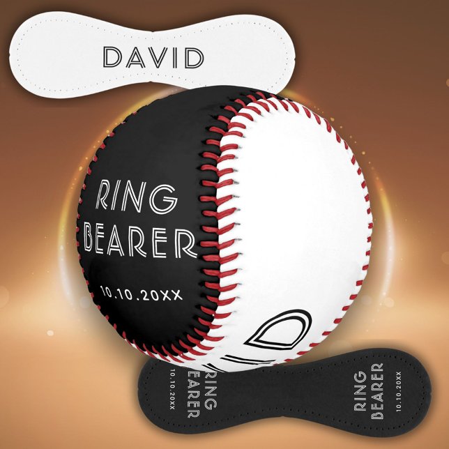 Balle De Baseball Nom du porteur d'anneau personnalisé Mariage Date  (Créateur téléchargé)