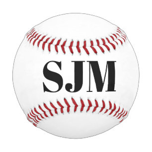 Balle De Baseball Nom initial minimaliste de monogramme personnalis