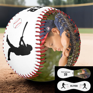 Balle De Baseball Nom Numéro Silhouette de Joueur Moderne Photo