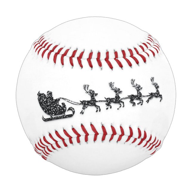 Balle De Baseball Nom personnalisé Joyeux Noël Père Noël Reindeer (Devant)