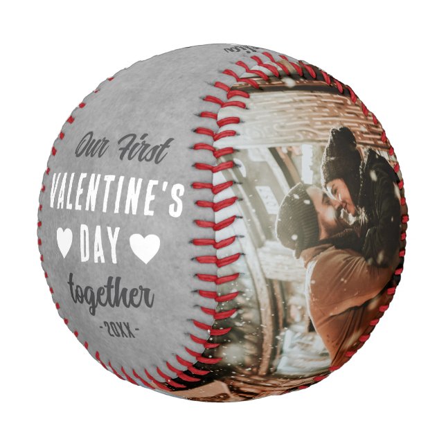 Balle De Baseball Notre première Saint Valentin Ensemble 2 Photos (Angle)