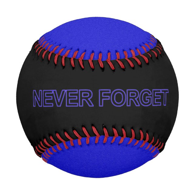 Balle De Baseball N'Oubliez Jamais La Ligne Bleue Mince (Devant)