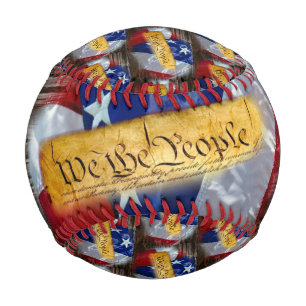 Balle De Baseball Nous Le Peuple Drapeau Américain