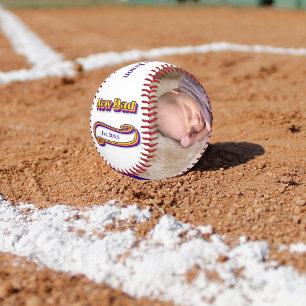 Balle De Baseball Nouveau papa dans les couleurs de pop rétro