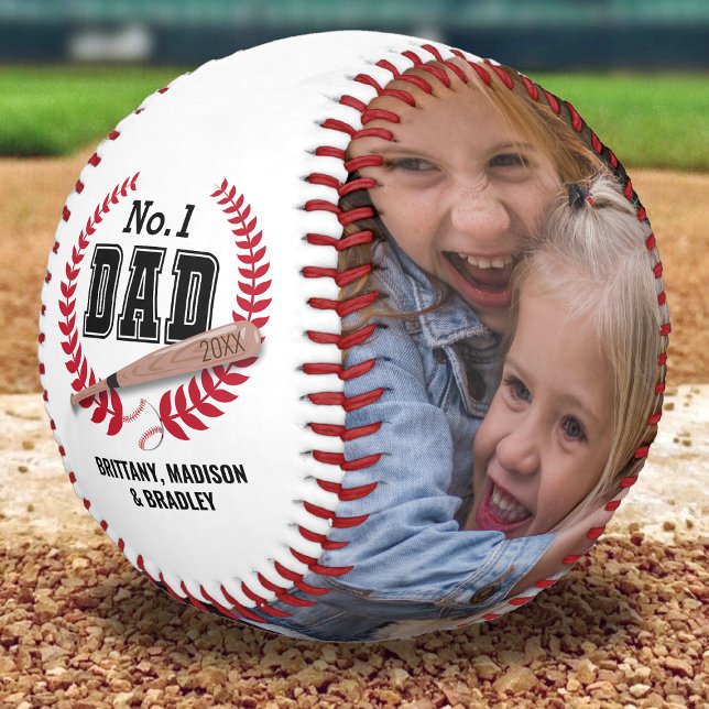 Balle De Baseball Numéro 1 Papa Anniversaire/Fête des pères (Créateur téléchargé)