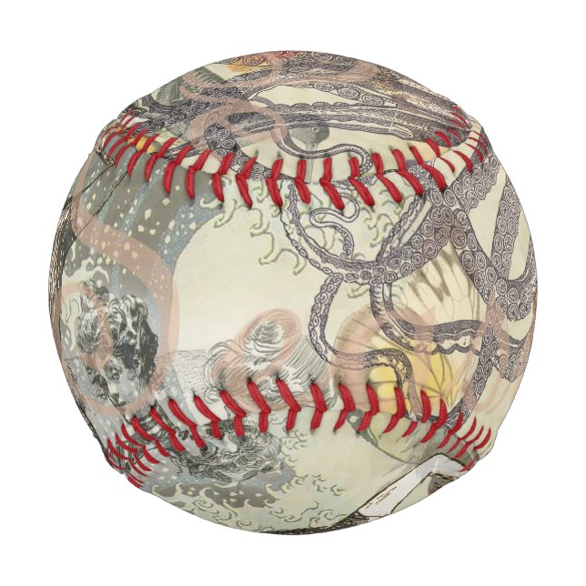 Balle De Baseball Octopus Beach Antique Côte Steampunk (Devant)