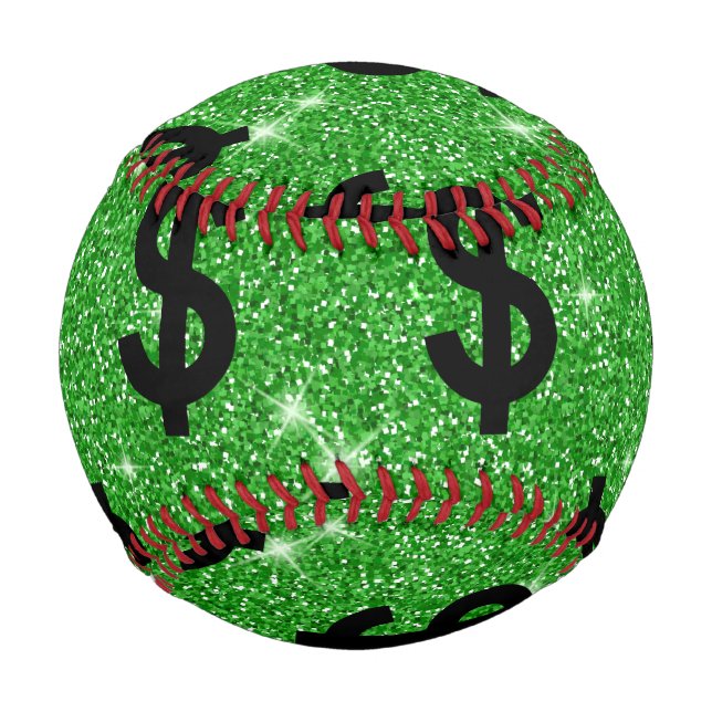 Balle De Baseball Panneau Dollar Noir Argent Entrepreneur Wall Stree (Devant)