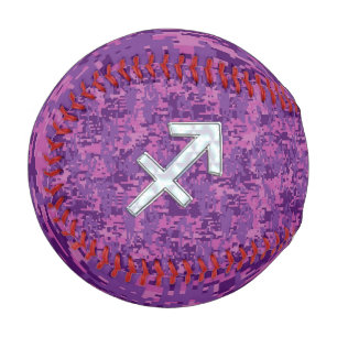 Balle De Baseball Panneau Zodiac Pearl Sagittarius Fuchsia Camo numé