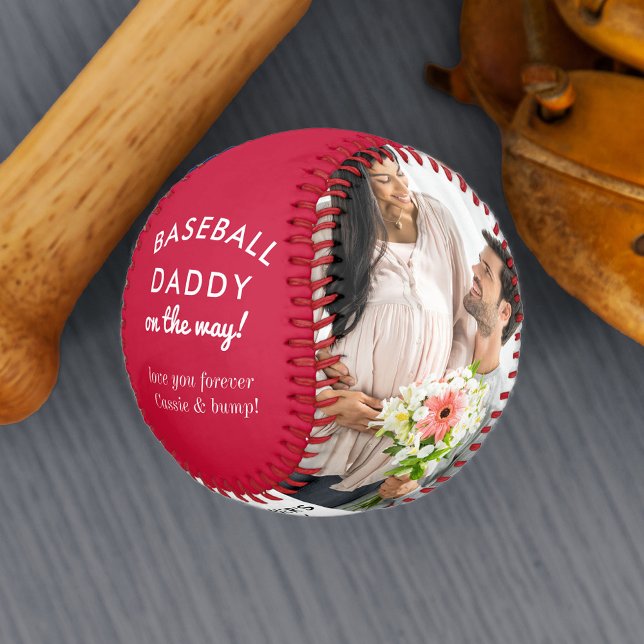 Balle De Baseball Papa de baseball sera 2 photo personnalisée (Créateur téléchargé)