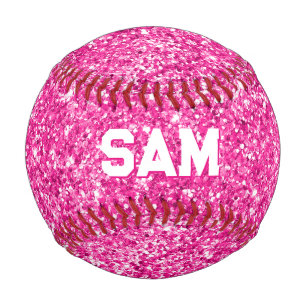 Balle De Baseball Parties scintillant rose chaud de luxe Gras Sport 