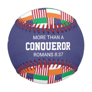 Balle De Baseball Patriotique IRLANDAIS DRAPEAU AMÉRICAIN Écriture p