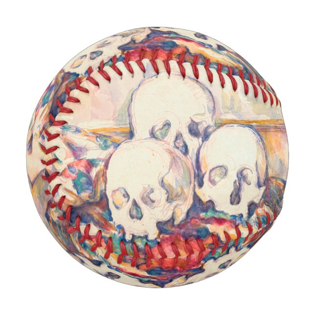 Balle De Baseball Paul Cezanne - Aquarelle à trois crânes (Devant Gauche)
