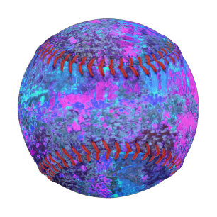 Balle De Baseball Paysage impressioniste rose chaud et bleu