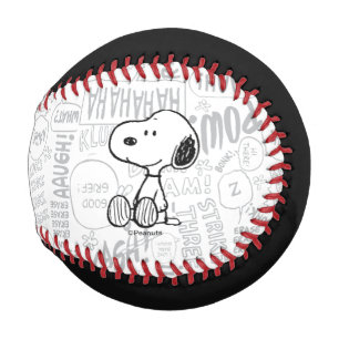 Balle De Baseball PEANUTS   Snoopy on Black White Comics