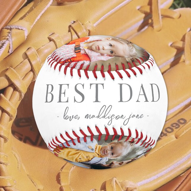 Balle De Baseball Père Photo Personnalisée Papa (Father Personalized Dad Photo Baseball)
