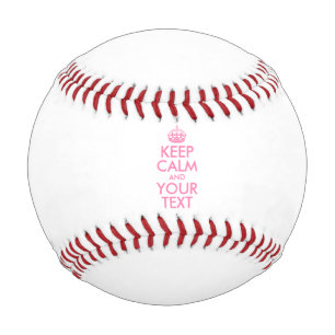 Balle De Baseball Personnalisé KEEP CALM et VOTRE TEXTE - rose