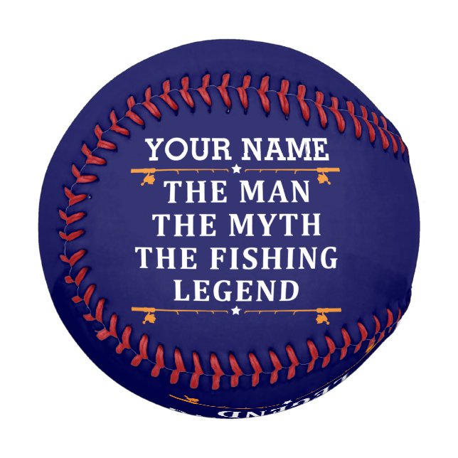 Balle De Baseball Personnalisé L'Homme Le Mythe La Légende De La Pêc (Devant Gauche)
