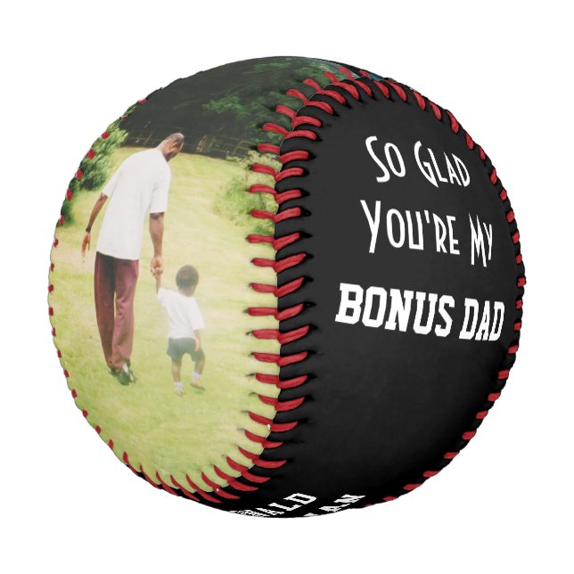 Balle De Baseball Personnalisé noir 2 photo BONUS DAD (Angle)
