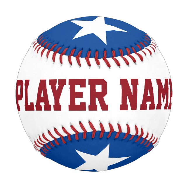 Balle De Baseball Personnalisé Star Player Équipe Noms rouge blanc b (Devant)