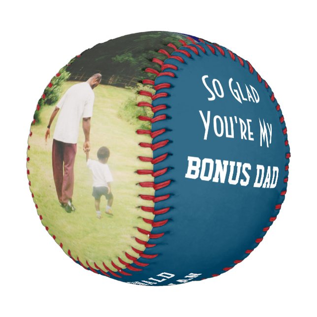 Balle De Baseball Personnalisé TURQUOISE 2 photo BONUS DAD (Angle)