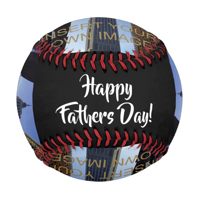 Balle De Baseball Photo Collage Custom Happy Fête des pères (Dos)