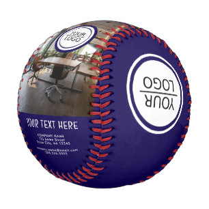 Balle De Baseball Photo de l'entreprise avec logo bleu et texte pers
