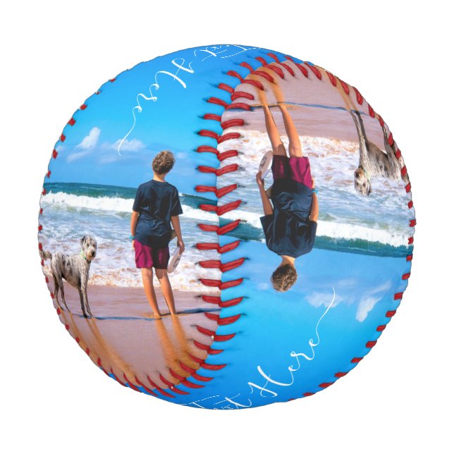 Balle De Baseball Photo et texte personnalisés - Votre propre design (Angle)