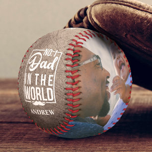 Balle De Baseball Photo personnalisé de la fête des Pères No 1 Papa