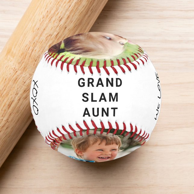 Balle De Baseball Photo personnalisée de la tante (Créateur téléchargé)