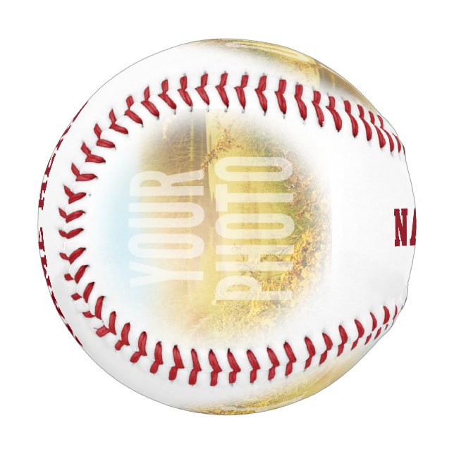 Balle De Baseball Photo PERSONNALISÉE Et Cercle De Nom (Dos Droite)