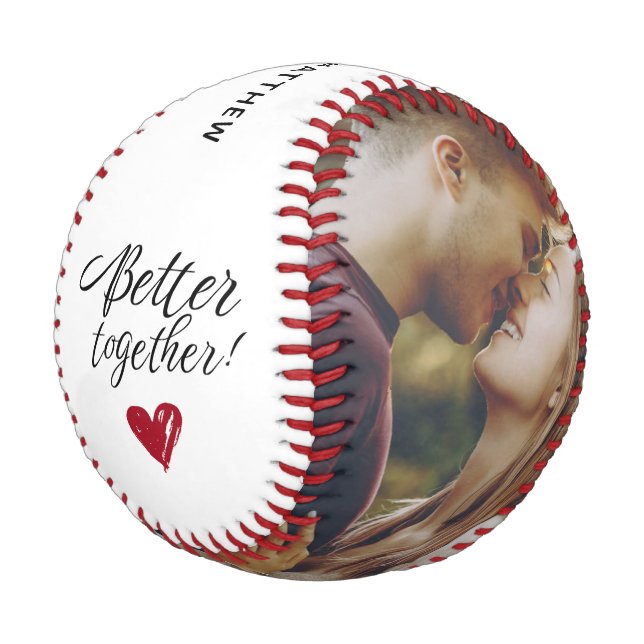 Balle De Baseball Photo Script Better Together Couples Custom (Angle)