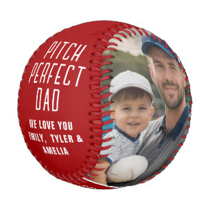 Balle De Baseball Pitch Parfait Papa Rouge Père sceau 2 Photo Collag