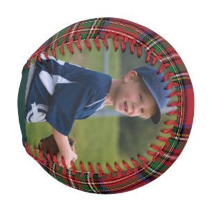 Balle De Baseball Plaid Rustic 2 Photos Rouge et Vert Stewart Tartan