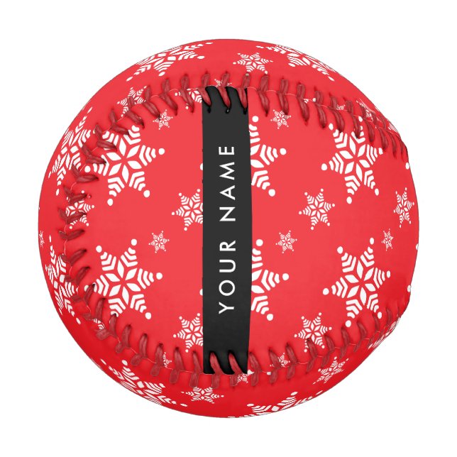 Balle De Baseball Pneus blancs, Rouge, Votre nom, Personnaliser (Devant Gauche)
