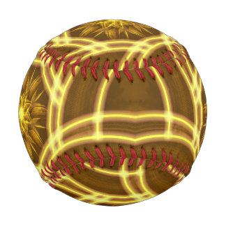 Balle De Baseball « Portail de l'étoile lumineuse – Fractale dorée s