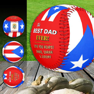 Balle De Baseball Porto Rico Best Dad, patriotique, drapeau portoric