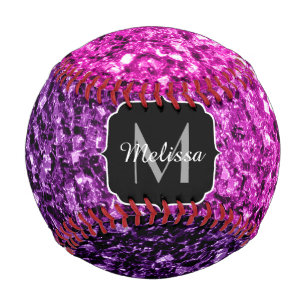 Balle De Baseball Purple pink ombre parties scintillant étincelante 