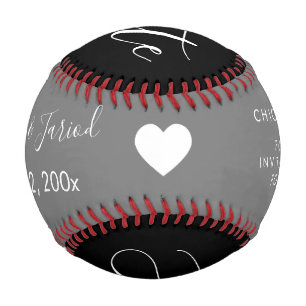 Balle De Baseball Red Blue Script Heart Enregistrer les dates  