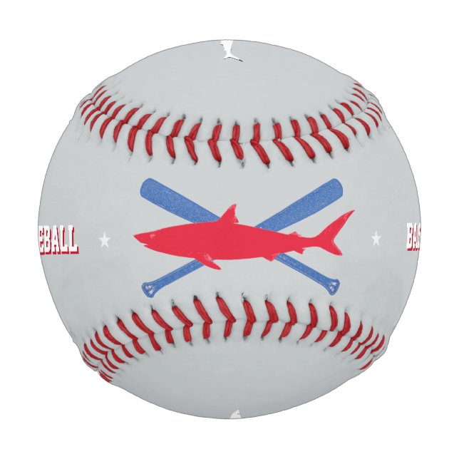 Balle De Baseball requin rouge personnalisé (Devant)