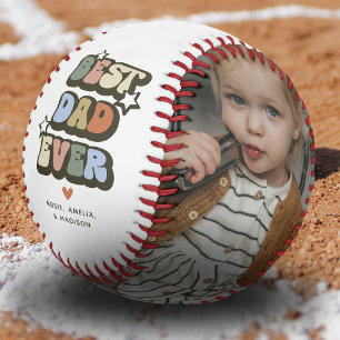 Balle De Baseball Retro Meilleur papa Ever 2 Photo