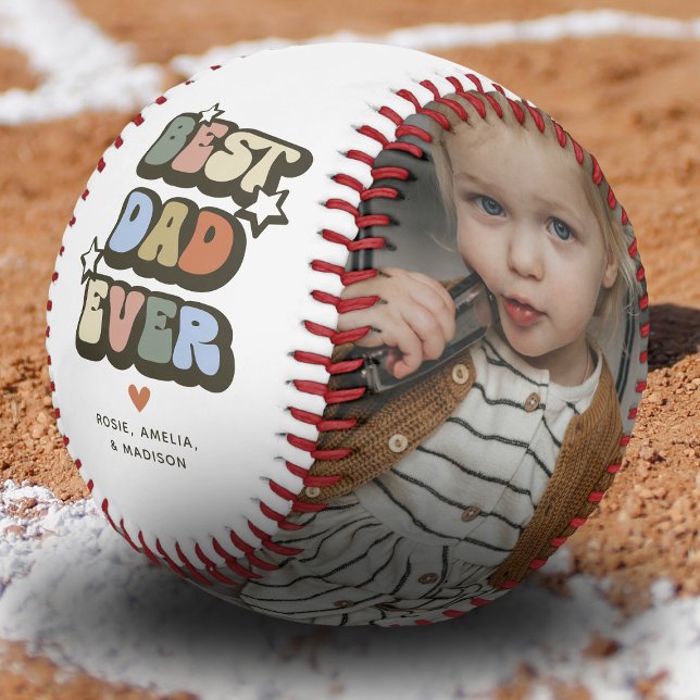 Balle De Baseball Retro Meilleur papa Ever 2 Photo (Créateur téléchargé)
