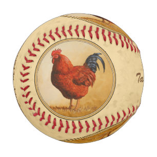 Balle De Baseball Rhode Island Red Rooster Yellow Arrière - plan