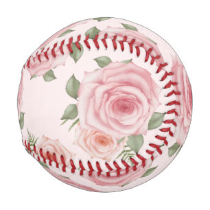 Balle De Baseball Rose anglais rose cottage fleuri vintage motif