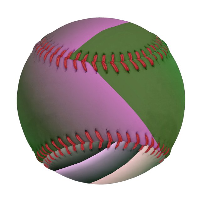 Balle De Baseball Rose Et Vert Gradient Amusant (Devant)
