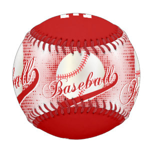 Balle De Baseball Rouge foncé   White Retro Baseball Sports